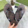 Gucci Black and Red GG Jacquard Thong Sandals with Double G