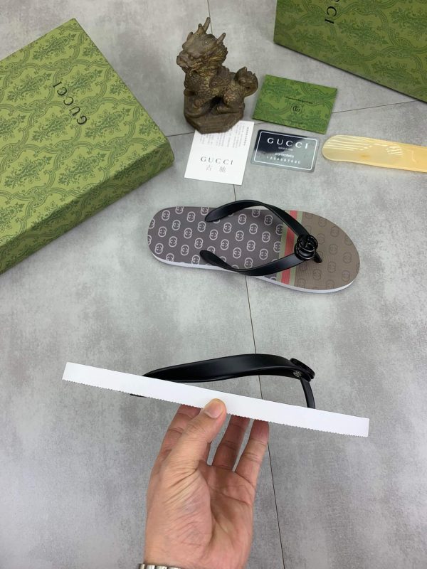 Gucci Interlocking G Jacquard Thong Sandals with Double G
