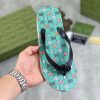 Gucci Green Thong Sandals with Double G