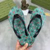 Gucci Green Thong Sandals with Double G