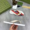 Gucci Thong Sandal with Interlocking G White