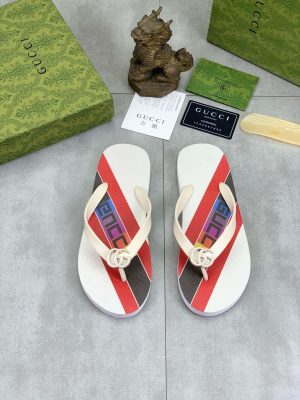 Gucci Thong Sandal with Interlocking G White