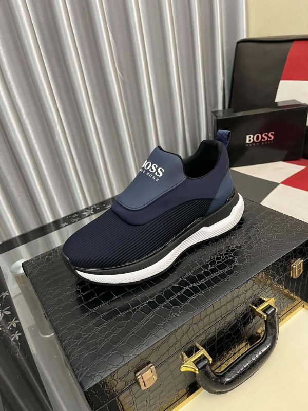 Boss Blue Mixed Materials Slip-On Trainer