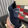 Boss Blue Mixed Materials Slip-On Trainer