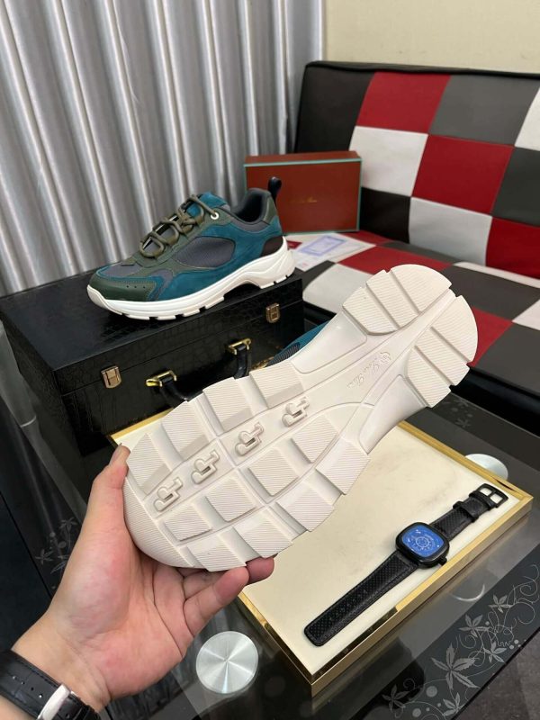 Loro Piana Cairn Walk Sneaker Purslane and Turquoise