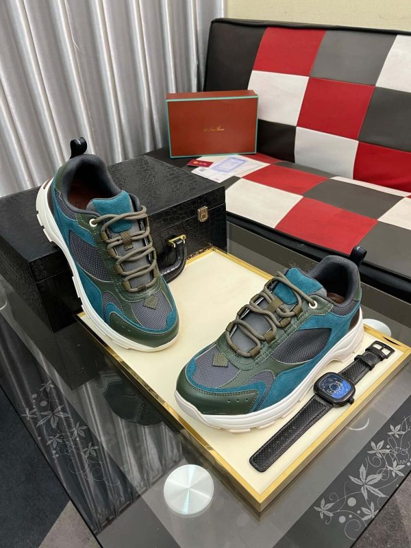 Loro Piana Cairn Walk Sneaker Purslane and Turquoise