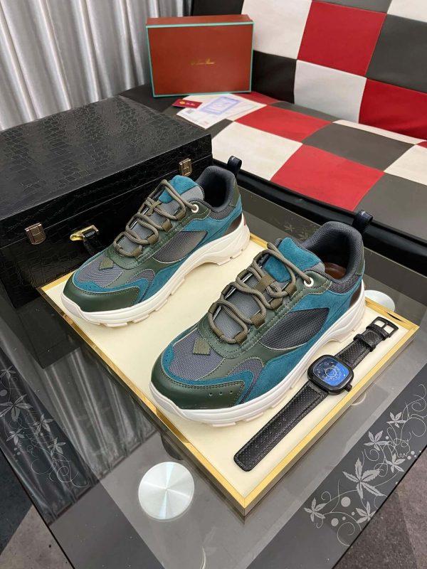 Loro Piana Cairn Walk Sneaker Purslane and Turquoise