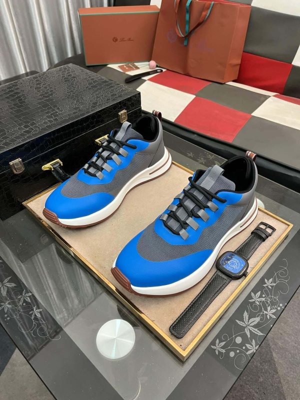 Loro Piana Week End Walk Sneaker in Blue/Gray