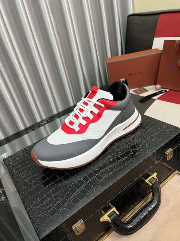 Loro Piana Week End Walk Sneaker in Grey and White