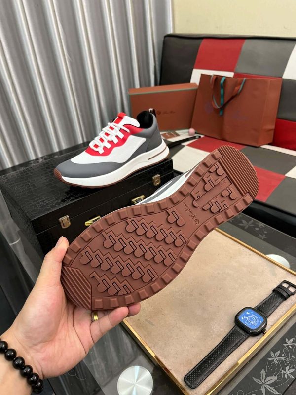 Loro Piana Week End Walk Sneaker in Grey and White