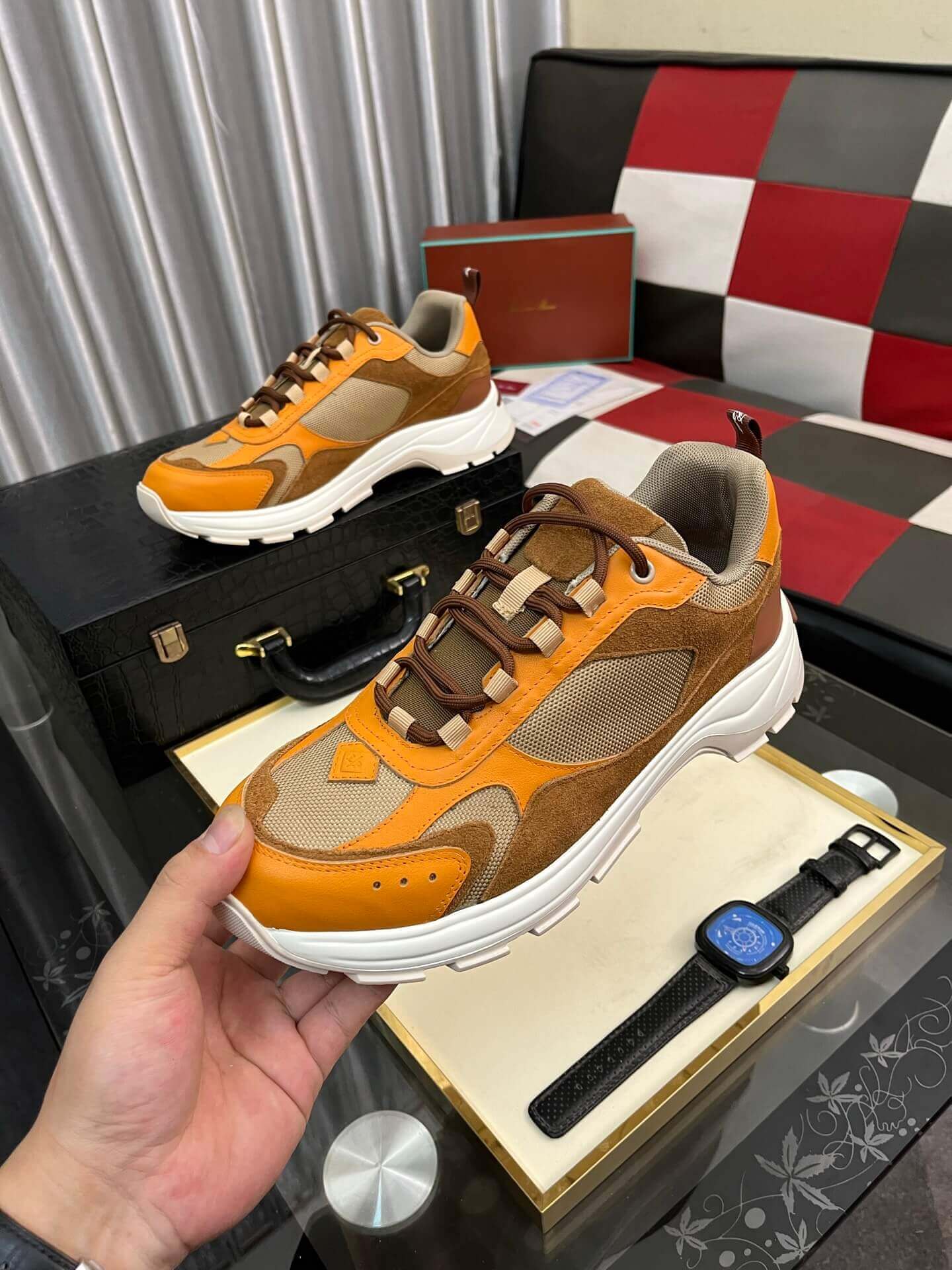 Loro Piana Cairn Walk Sneaker Orange 7 Loro Piana Cairn Walk Sneaker Orange - Image 7