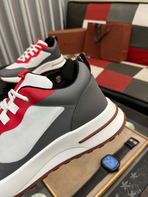 Loro Piana Week End Walk Sneaker in Grey and White