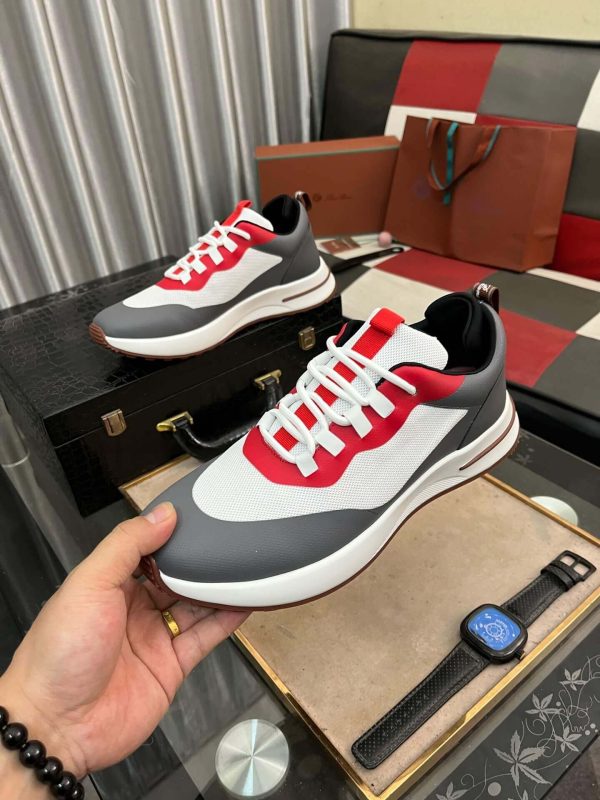 Loro Piana Week End Walk Sneaker in Grey and White