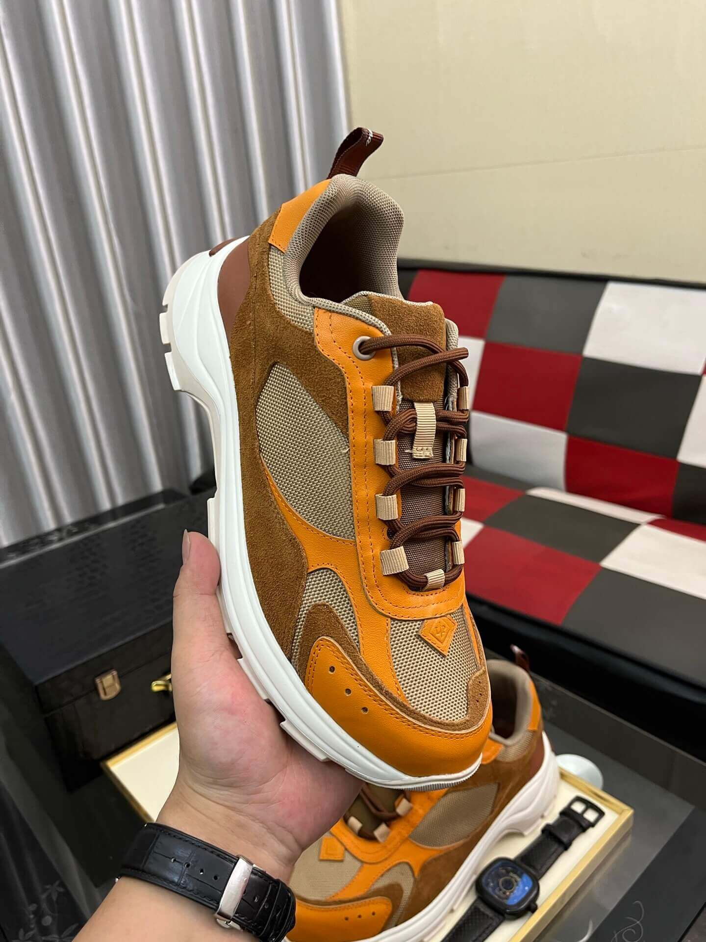 Loro Piana Cairn Walk Sneaker Orange 9 Loro Piana Cairn Walk Sneaker Orange - Image 9