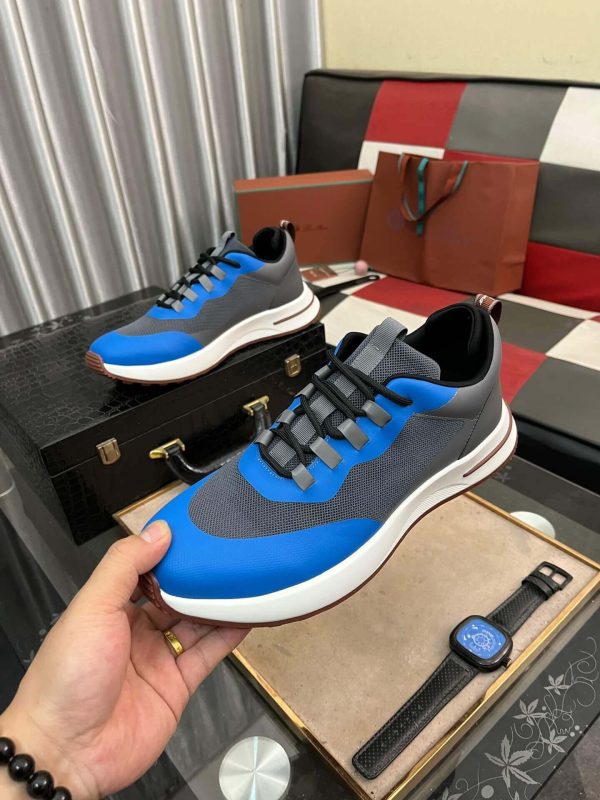 Loro Piana Week End Walk Sneaker in Blue/Gray