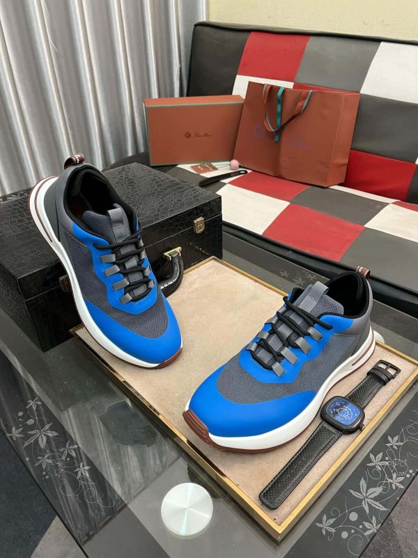 Loro Piana Week End Walk Sneaker in Blue/Gray