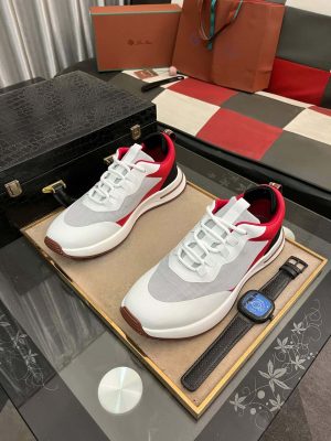 LoroPianaWeekEndWalksneaker_9 Loro Piana Week End Walk Sneaker in White with Red/Black Detail