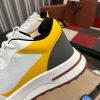 Loro Piana Week End Walk Sneaker in White with Yellow/Black Detail