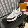 Louis Vuitton LV Run Trainer Sneakers in White/Brown
