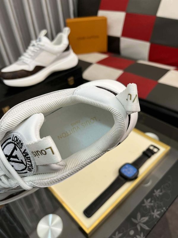 Louis Vuitton LV Run Trainer Sneakers in White/Brown