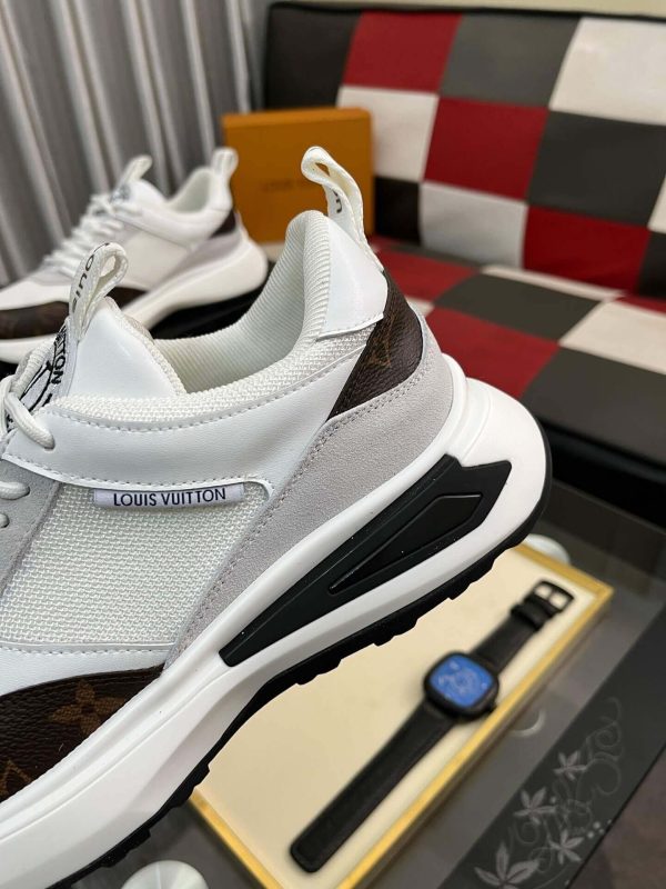Louis Vuitton LV Run Trainer Sneakers in White/Brown