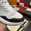 Louis Vuitton LV Run Trainer Sneakers in White/Brown