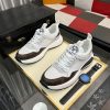 Louis Vuitton LV Run Trainer Sneakers in White/Brown