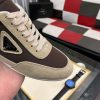Prada Suede Fabric Sneaker in Brown/Beige
