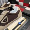 Prada Suede Fabric Sneaker in Brown/Beige