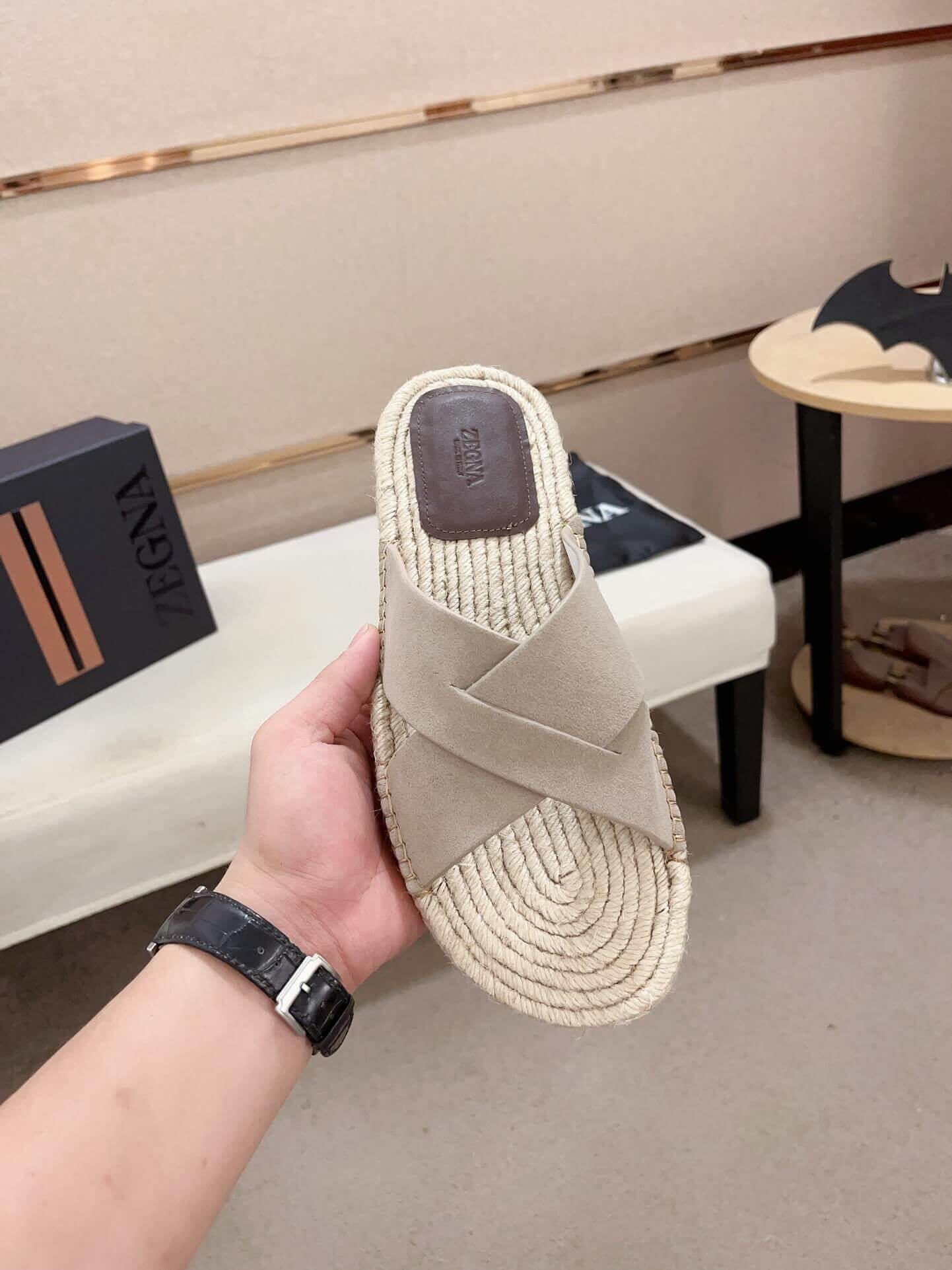 Zegna Off White Suede Espadrille Sandals 2 Zegna Off White Suede Espadrille Sandals - Image 2