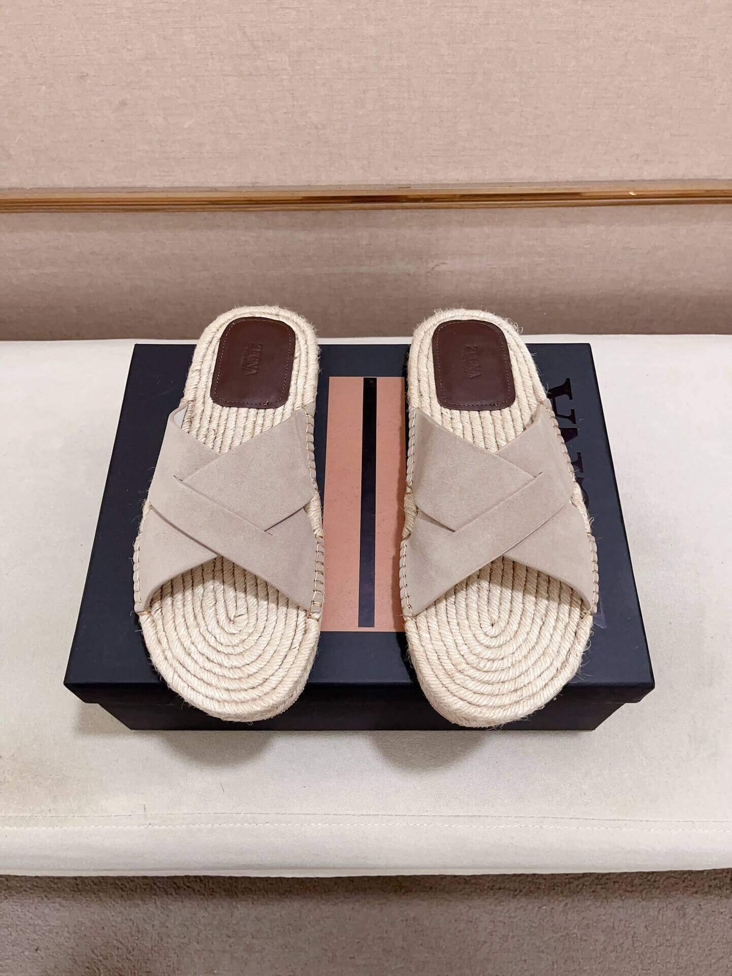 Zegna Off White Suede Espadrille Sandals 1 Zegna Off White Suede Espadrille Sandals