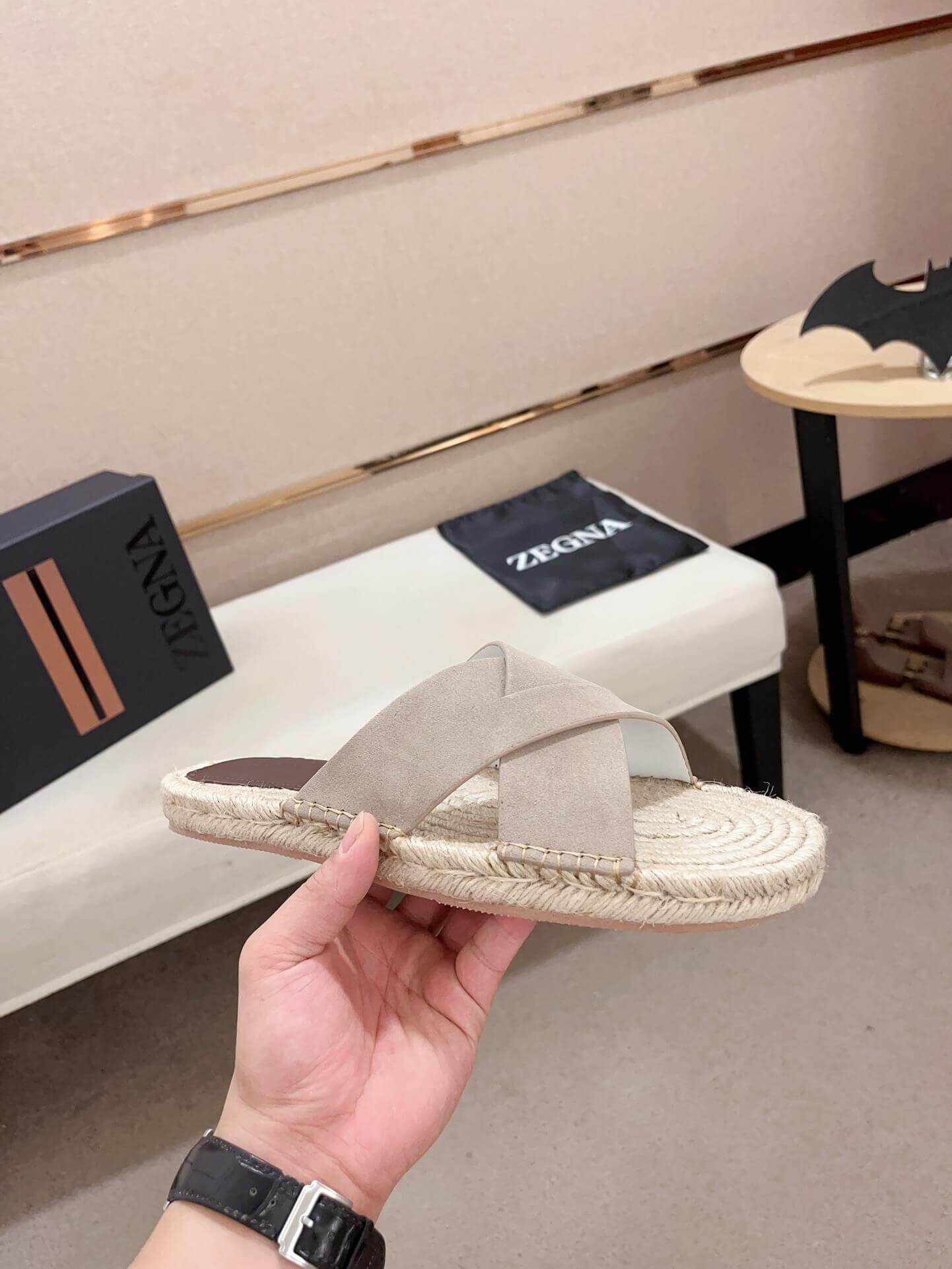 Zegna Off White Suede Espadrille Sandals 3 Zegna Off White Suede Espadrille Sandals - Image 3