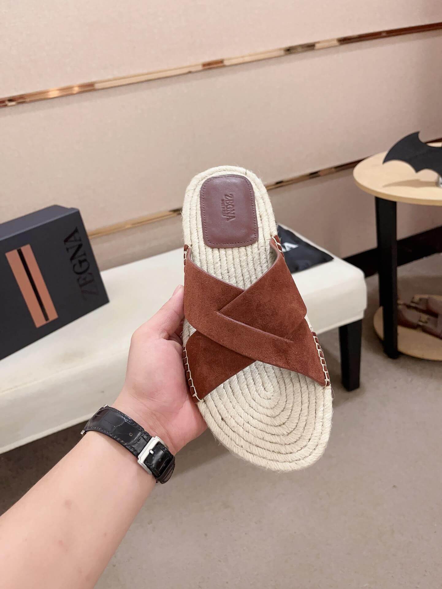 Zegna Dark Foliage Suede Espadrille Sandals 4 Zegna Dark Foliage Suede Espadrille Sandals - Image 4