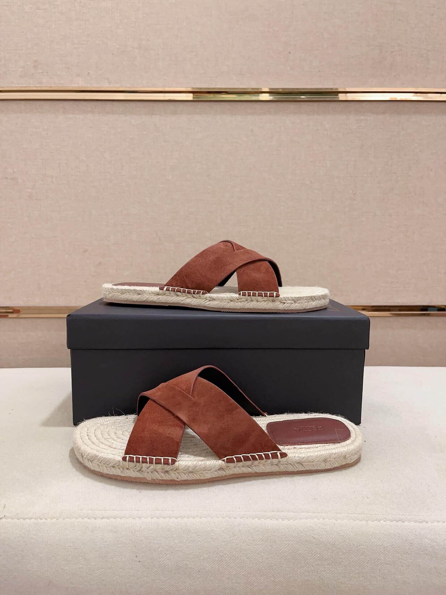 Zegna Dark Foliage Suede Espadrille Sandals 1 Zegna Dark Foliage Suede Espadrille Sandals