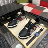 Gucci Ace Sneaker with Bee in Black Leather and Ebony GG Canvas