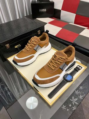 atanandwhiteHugoBosssneaker_3 Hugo Boss Running Inspired Trainer in Brown