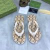 beigeGucciflip-flopwithawhitestrapandtheGuccilogoinwhite_10 Gucci Gucci Logo Brown Thong Sandals with Double G