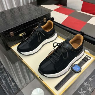 BOSS Esquisse Black Suede Lace-Up Sneaker