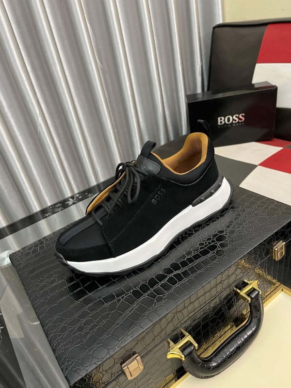 BOSS Esquisse Black Suede Lace-Up Sneaker