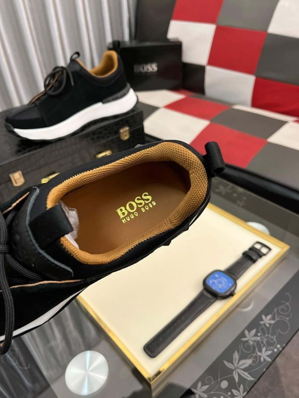 BOSS Esquisse Black Suede Lace-Up Sneaker