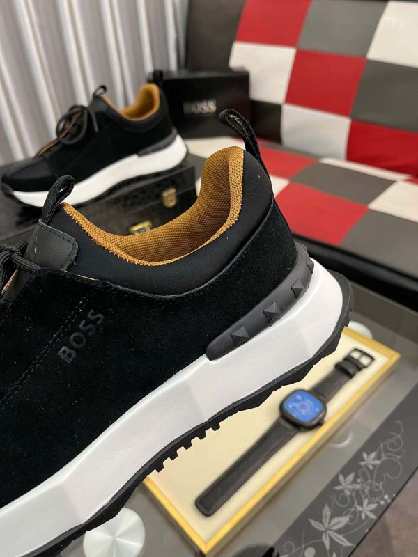 BOSS Esquisse Black Suede Lace-Up Sneaker