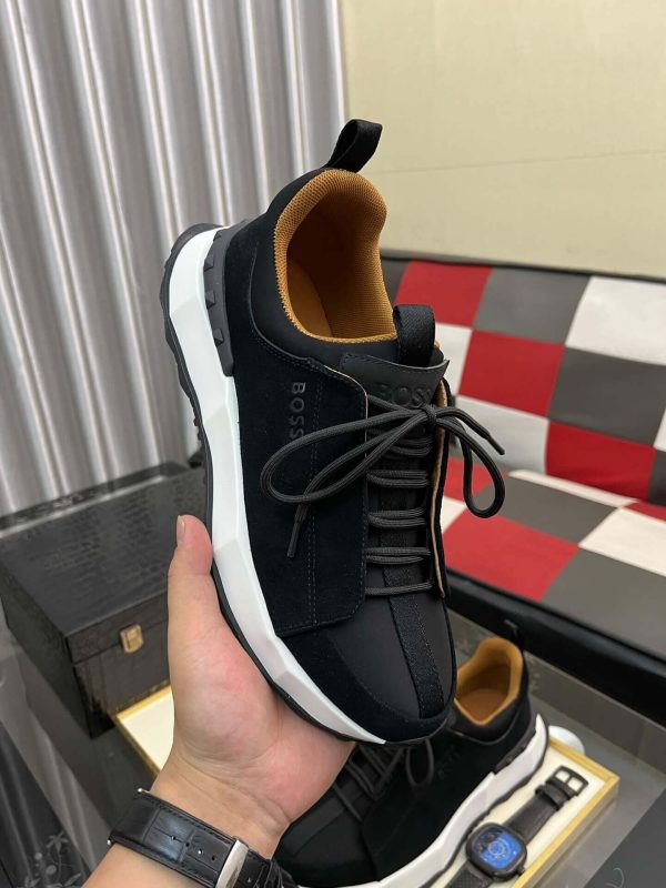 BOSS Esquisse Black Suede Lace-Up Sneaker