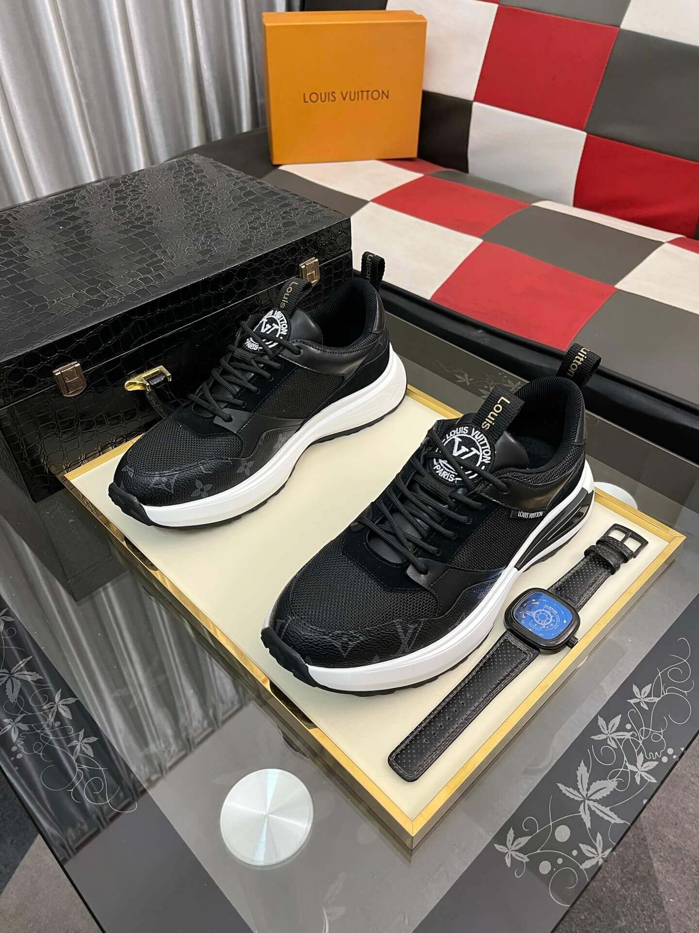 Louis Vuitton LV Run Black Trainer Sneakers 1 Louis Vuitton LV Run Black Trainer Sneakers