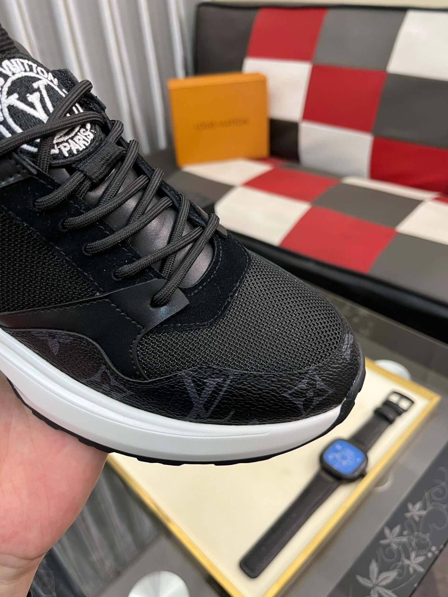 Louis Vuitton LV Run Black Trainer Sneakers 5 Louis Vuitton LV Run Black Trainer Sneakers - Image 5