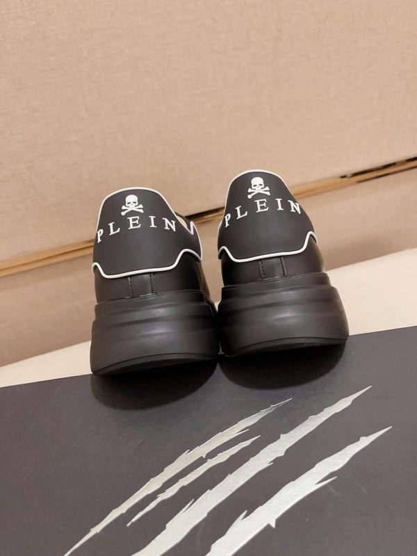 Philip Plein Leather Low-Top Sneakers Megastar Black