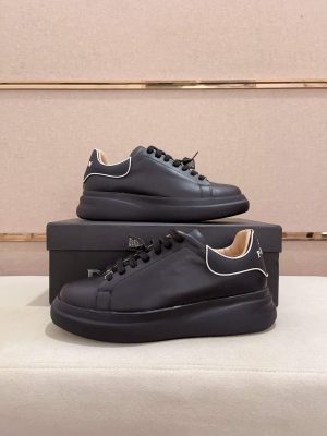 Philip Plein Leather Low-Top Sneakers Megastar Black
