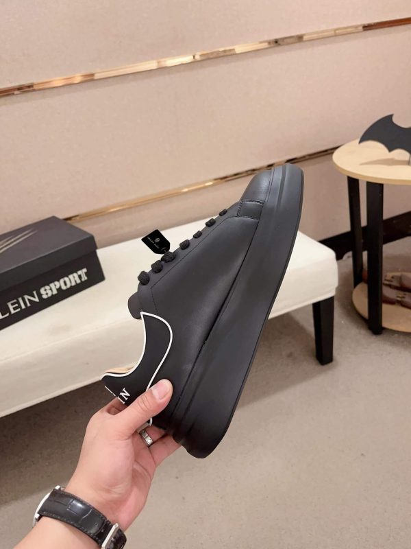 Philip Plein Leather Low-Top Sneakers Megastar Black