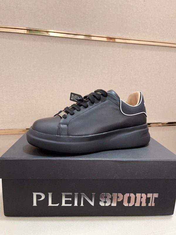 Philip Plein Leather Low-Top Sneakers Megastar Black