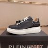 Philip Plein Leather Low-Top Sneakers Megastar Black and White