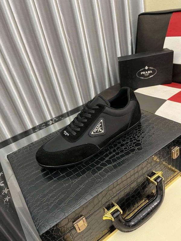 Prada Suede Fabric Sneaker in Black